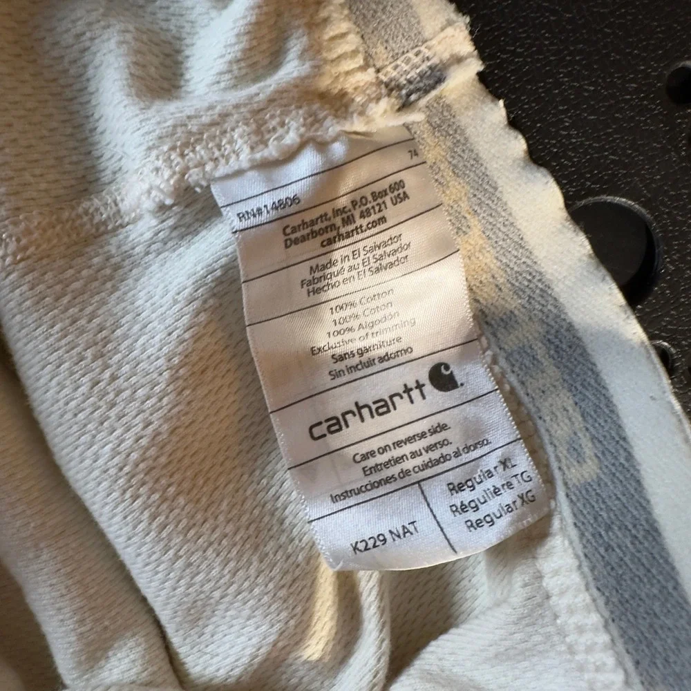 Carhartt Thermal Base Layer Pants Mens XL Natural Cream Waffle Knit‎ K229 NAT